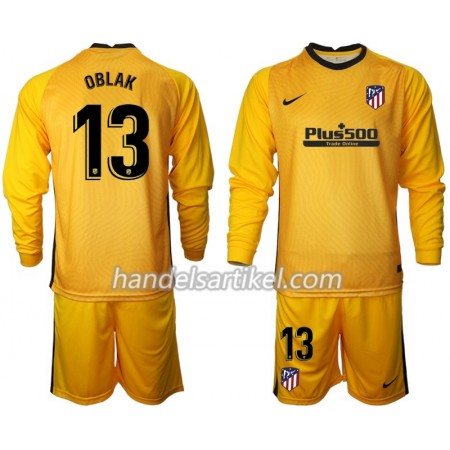 Atlético Madrid Jan Oblak 13 Torwart Kinder Trikotsatz 2020/21 M002  Langarm (+ Kurze Hosen)
